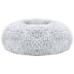 Pet Dog Bed Soft Warm Fleece Puppy Cat Bed Dog Cozy Nest Sofa Bed Cushion M Size - Gray - M