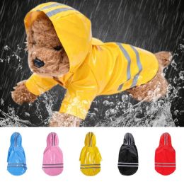S-XL Pets Dog Raincoat Reflective Strip Dog RainCoat Waterproof Jackets Outdoor Breathable Clothes For Puppies - Red - XL