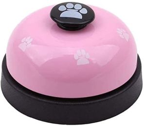 Pet Training Bell Clicker with Non Skid Base, Pet Potty Training Clock, Communication Tool Cat Interactive Device - light pink