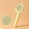 1pc Pet Grooming Brush Hair Removal Comb With Stainless Steel Teeth; Dematting Brush For Dogs & Cats - Yellow