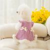 Warm and thickened dog clothes in autumn and winter; bow sweater skirt; dog sweater - Purple skirt - S (recommended weight 2-3 kg)