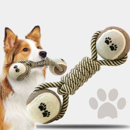 1pc Bone Shaped Cotton Rope Dog Chewing Toy; Dog Chew Toy - Cotton Rope