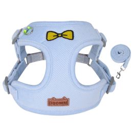 dog Harnesses and dog leash set; Pet Traction Rope Vest Pet Chest Strap Small and Medium Dog Strap Reflective Dog Walking Rope Wholesale - blue - XL