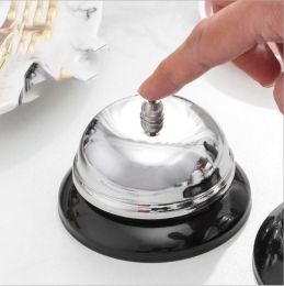 Stainless Steel Desktop Reception Desk Service Servant Bell  - Black