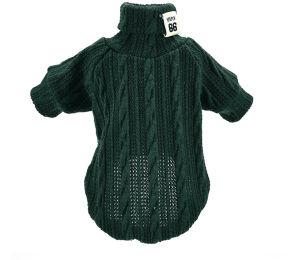 Pet Turtleneck Knitted Sweater Winter Dog Cat Keep Warm - Green - XS