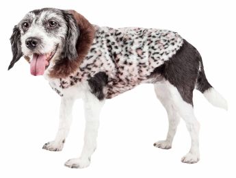 Pet Life Luxe 'Furracious' Cheetah Patterned Mink Dog Coat Jacket - Medium