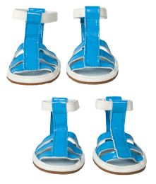 Buckle-Supportive Pvc Waterproof Pet Sandals Shoes - Set Of 4 - Medium