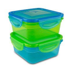 Cool Gear Air Tight Food Storage Lunch Box 1.85 CUP BPA-free 2-Pack - 1933 GR/BL