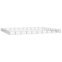 36-Panel Dog Playpen Black 39.4"x19.7" Powder-coated Steel - Black