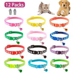 Cat Collar Adjustable Kitten Collar Breakaway Safety Buckle Pet Collar  - Multi-Color