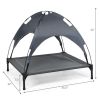 Outdoor travel CampingPortable Elevated Pet Bed With Removable Canopy Shade - grey - L