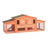 71' Large Wooden Rabbit Hutch Small Animal House with 2 Run Play Area - default