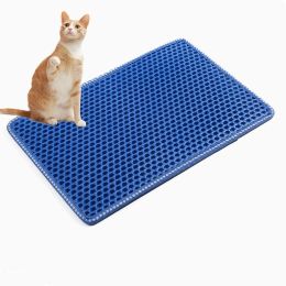 Indoor And Outdoor Easy Clean Double Layer Mats Cat Litter Mat - Blue - EVA