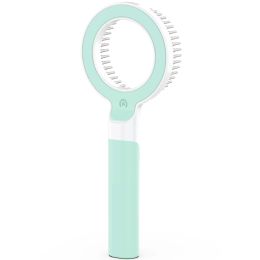Pet Life 'WAGNIFY' 360 Degree and Multi-Directional Modern Grooming Pet Rake Comb - Green