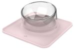 Pet Life 'Surface' Anti-Skid and Anti-Spill Curved and Clear Removable Pet Bowl - Pink