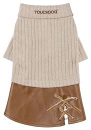 Touchdog 'Modress' Fashion Designer Dog Sweater and Dress - Brown - Medium
