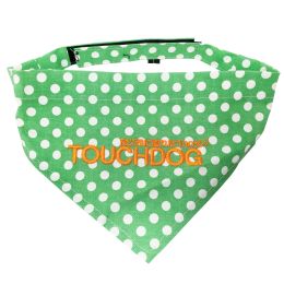 Touchdog 'Bad-to-the-Bone' Polka Patterned Fashionable Velcro Bandana - Green - Medium