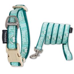 Touchdog 'Funny Bun' Tough Stitched Embroidered Collar and Leash - Green - Small