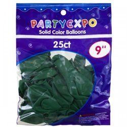 25 Count 9 Inch Balloons In Hunter Green (pack of 24) - KL23306