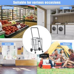 Free  shipping  Oshion Iron 1100mm Telescopic Armrest 0.8mm 16# Round Tube 30kg Silver Foldable Shopping Cart  YJ - black