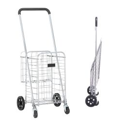 Free  shipping  Oshion Iron 1100mm Telescopic Armrest 0.8mm 16# Round Tube 30kg Silver Foldable Shopping Cart  YJ - silver