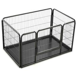 Puppy Playpen Steel 48.4"x30.5"x29.3" - Black