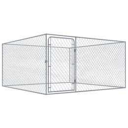 Outdoor Dog Kennel Galvanized Steel 6.6'x6.6'x3.3' - Silver