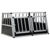 Dog Cage with Double Door 35"x27.2"x19.7" - Silver