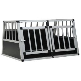 Dog Cage with Double Door 35"x27.2"x19.7" - Silver