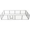 Dog Playpen 12 Panels Steel 31.5"x23.6" Black - Black