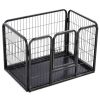 Puppy Playpen Steel 36"x23.2"x24" - Black