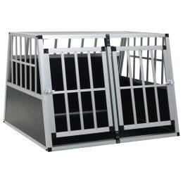 Dog Cage with Double Door 37"x34.6"x27.2" - Silver
