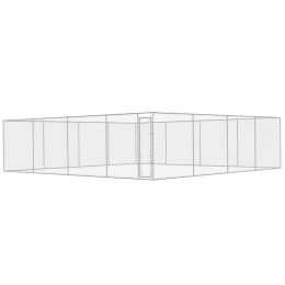 Outdoor Dog Kennel Galvanized Steel 25'x25'x6.6' - Silver