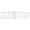 Outdoor Dog Kennel Galvanized Steel 32'x19'x6.6' - Silver