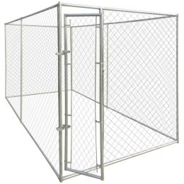 Outdoor Dog Kennel 13'x6.6'x6.6' - Silver