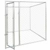 Outdoor Dog Kennel 6'x6'x6' - Silver