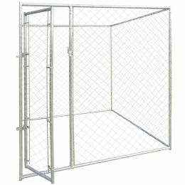 Outdoor Dog Kennel 6'x6'x6' - Silver