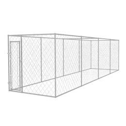Outdoor Dog Kennel 25'x6'x6.6' - Silver