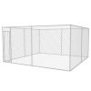 Outdoor Dog Kennel 13'x13'x6.6' - Silver