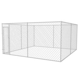 Outdoor Dog Kennel 13'x13'x6.6' - Silver