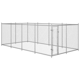 Outdoor Dog Kennel 26.2'x13.1'x6.6' - Silver