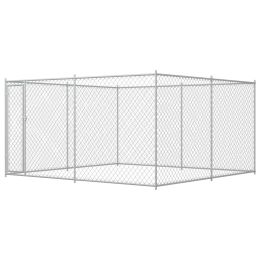 Outdoor Dog Kennel 150.8" x 150.8" x 72.8" - Silver