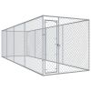 Outdoor Dog Kennel 299.2"x75.6"x72.8" - Silver