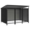Outdoor Dog Kennel 76"x52.4"x45.7" - Grey