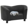 Dog Sofa Black 26.4"x16.1"x15.4" Faux Leather - Black