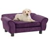 Dog Sofa Burgundy 28.3"x17.7"x11.8" Plush - Purple
