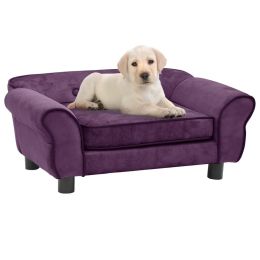 Dog Sofa Burgundy 28.3"x17.7"x11.8" Plush - Purple