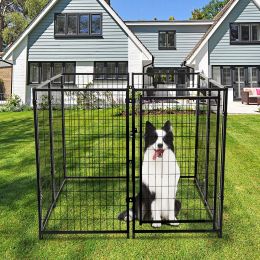 Pet Dog Playpen 8 Panel Indoor Outdoor Folding Metal Portable Puppy Exercise Pen Dog Fence, Heavy-Duty Metal Dog, Black XH - Black