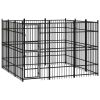 Outdoor Dog Kennel Steel 89.2 ftÂ¬â‰¤ - Black