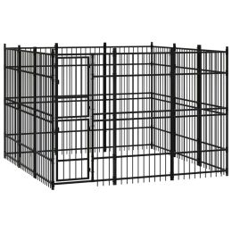 Outdoor Dog Kennel Steel 89.2 ftÂ¬â‰¤ - Black